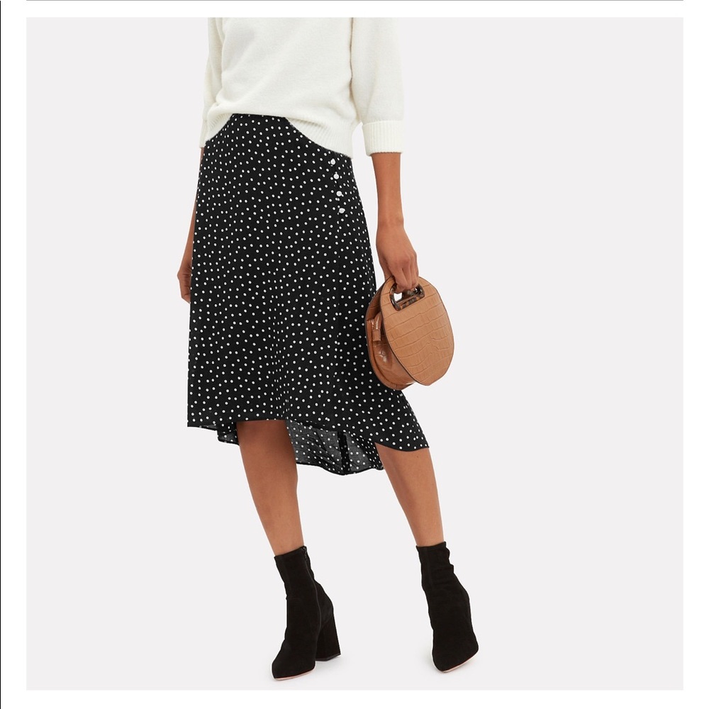 INTERMIX MIDI POLKA DOT SKIRT